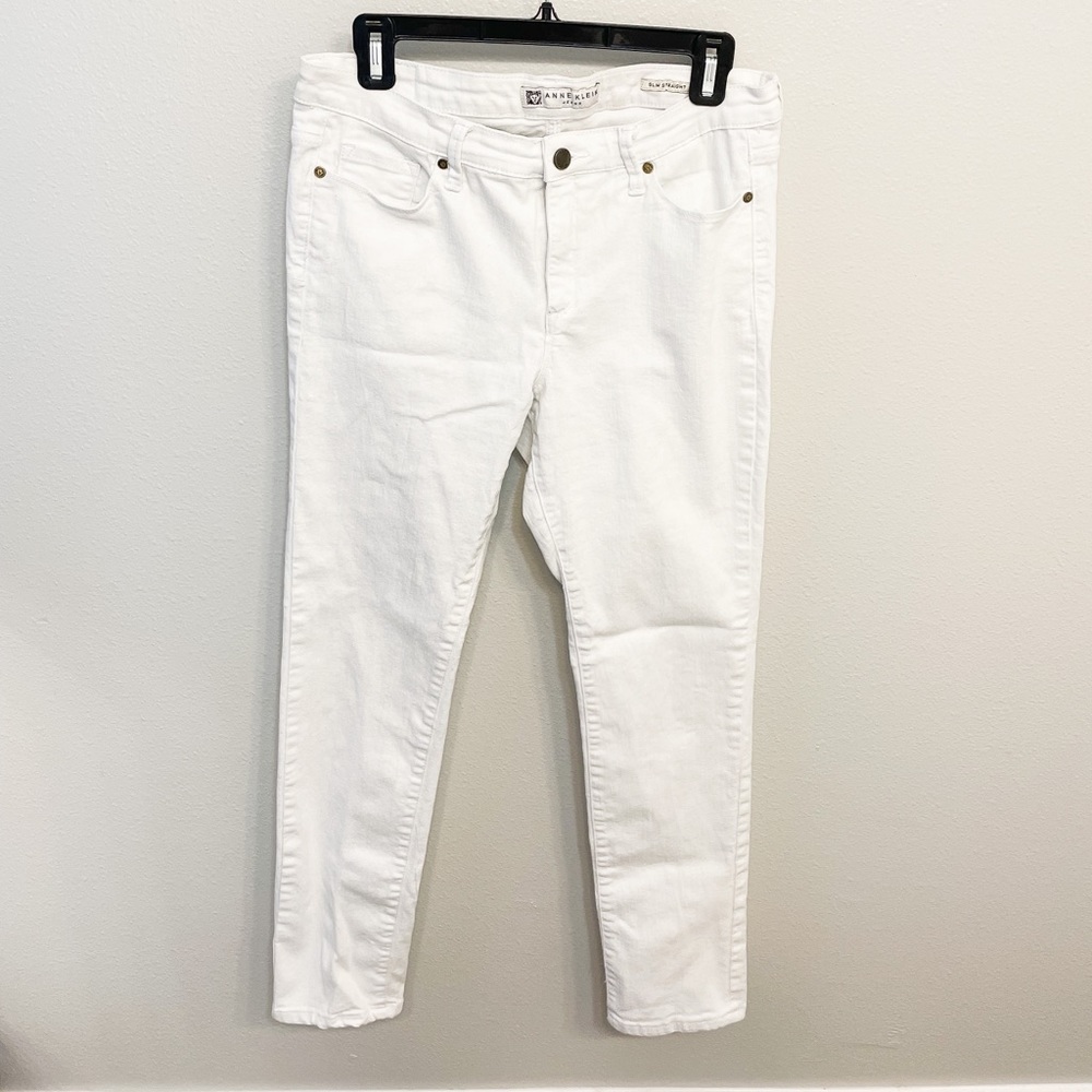Anne Klein Slim Straight White Jeans size 8